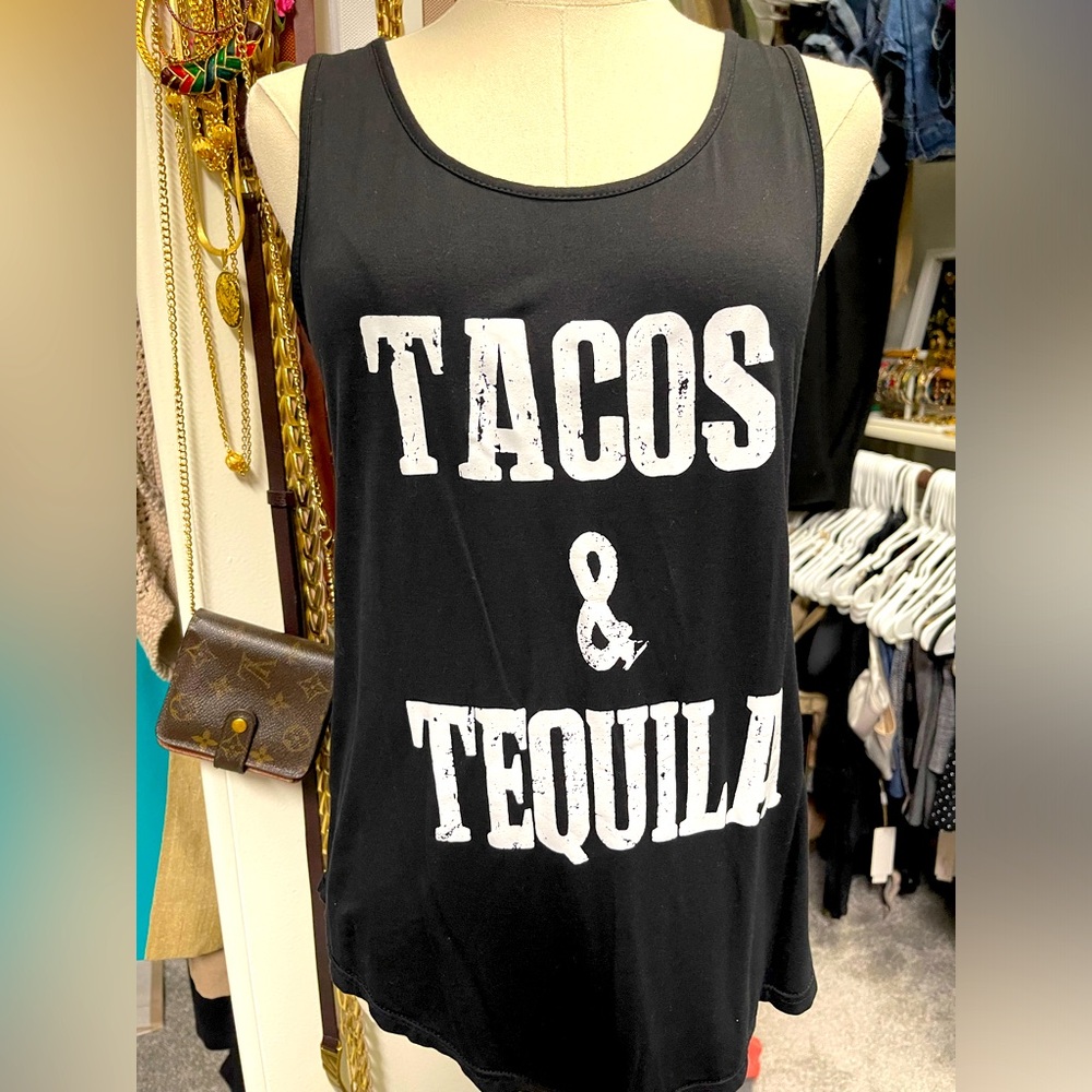 Tacos & Tequila tank top size large